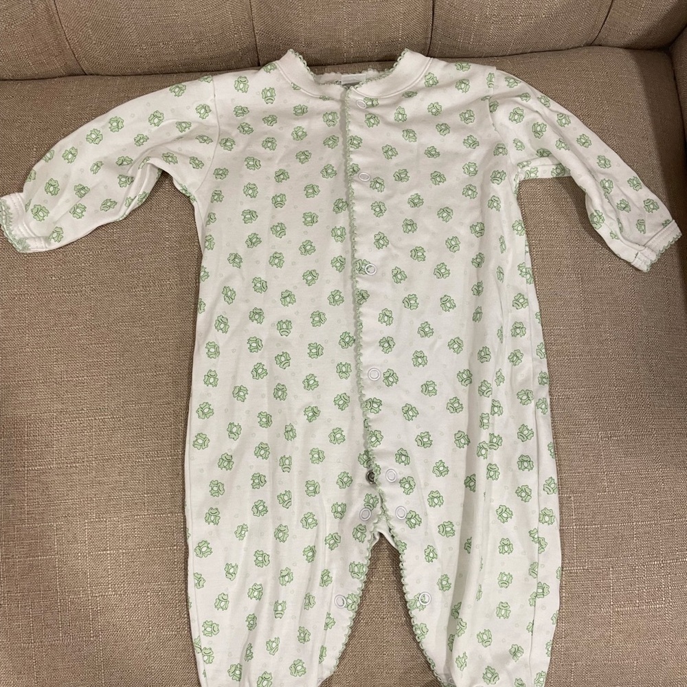 Kissy kissy green frog footie 3-6 mo